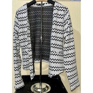 Maurice’s Black And White Chevron Stripe Women’s Dress Jacket XL